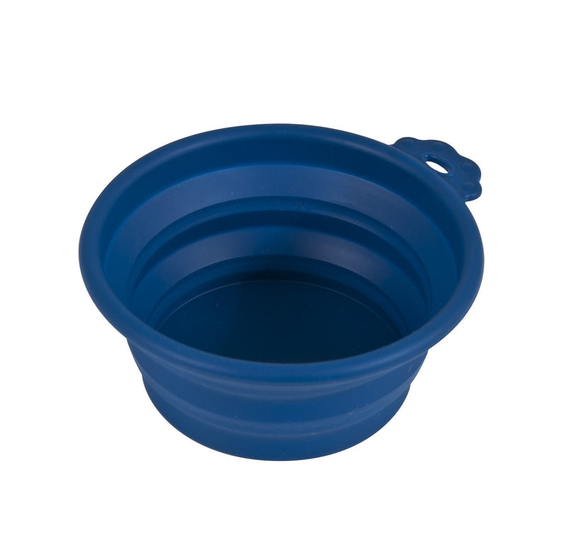 [Australia] - Petmate 23368 Silicone Round Travel Bowl for Pets, 1.5 CUP NAVY BLUE 