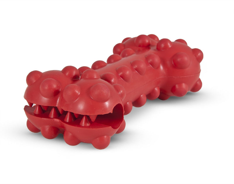 [Australia] - Petmate 30915 Dogzilla Knobby Bone Pet Toy, Large, Red 