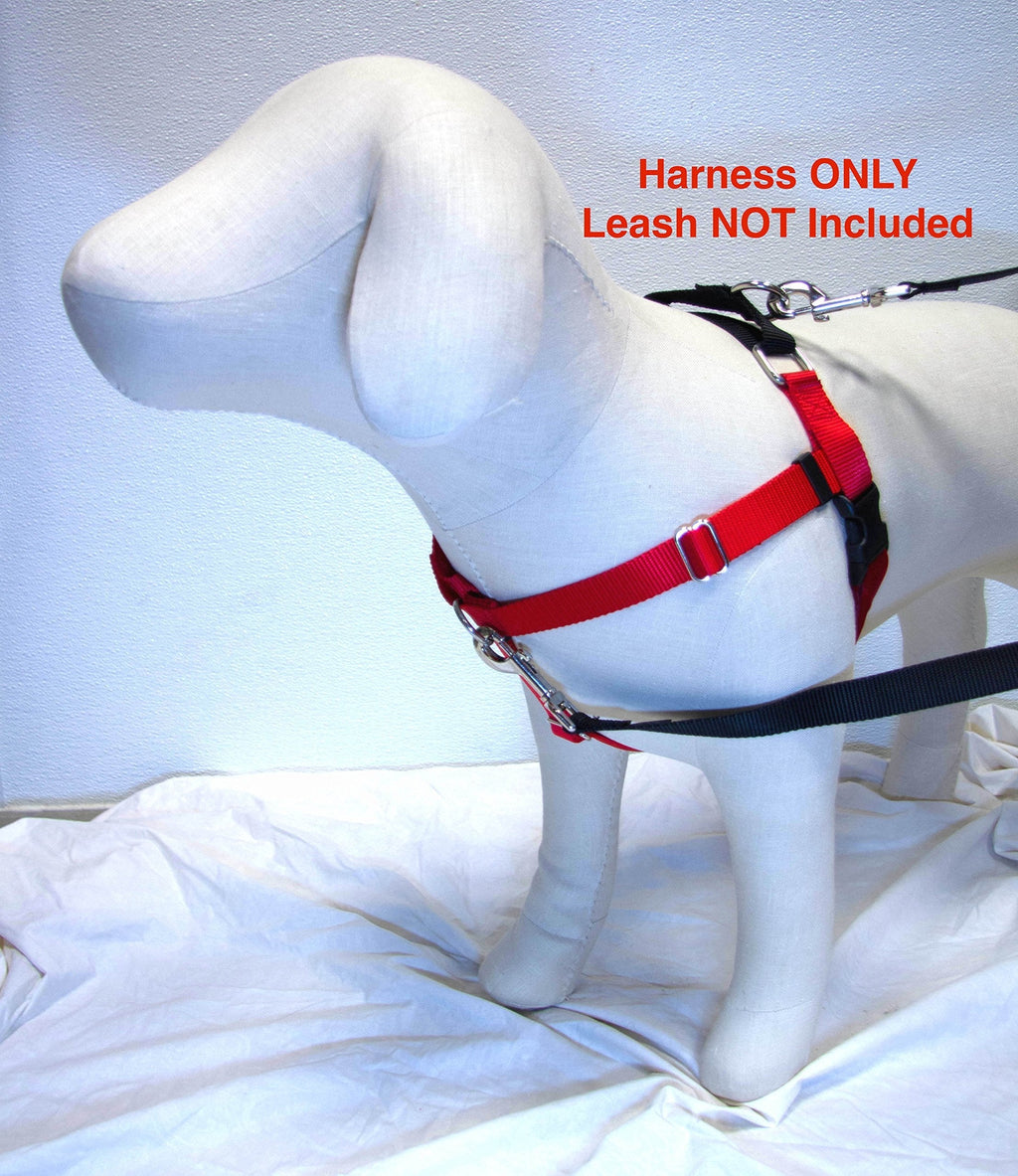 [Australia] - 1" Large Freedom No-Pull Harness ONLY Available in 18 Colors- Direct from Inventor Red w/Black Loop 