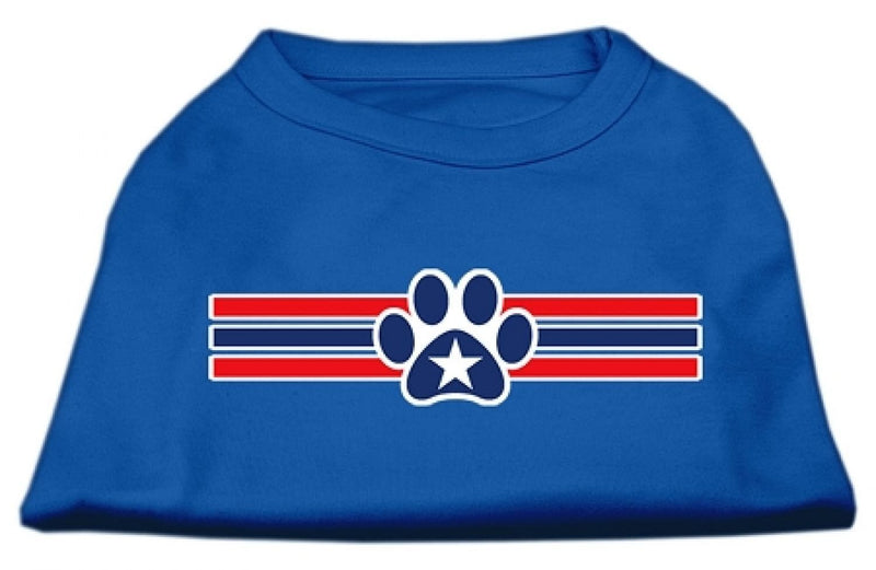 [Australia] - Mirage Pet Products 8-Inch Patriotic Star Paw Screen Print Shirts for Pets, X-Small, Blue 
