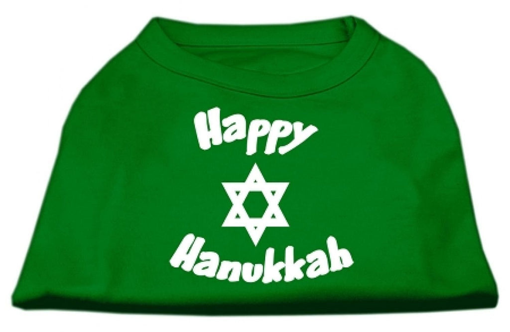 [Australia] - Mirage Pet Products 12-Inch Happy Hanukkah Screen Print Shirts for Pets, Medium, Emerald Green 