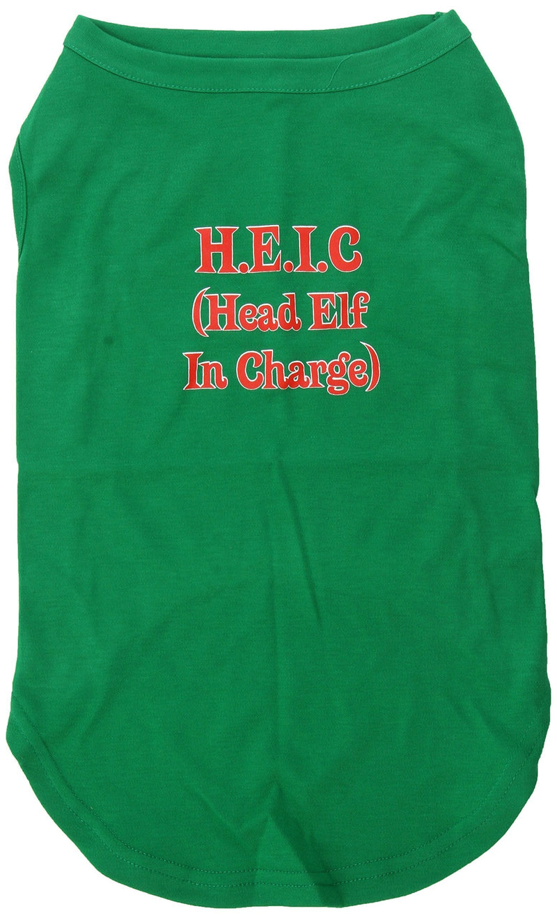 [Australia] - Mirage Pet Products 18-Inch Head Elf in-Charge Screen Print Shirts for Pets, XX-Large, Emerald Green 