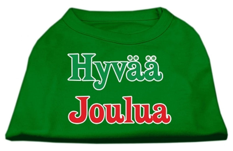 [Australia] - Mirage Pet Products 12-Inch Hyvaa Joulua Screen Print Shirts for Pets, Medium, Emerald Green 