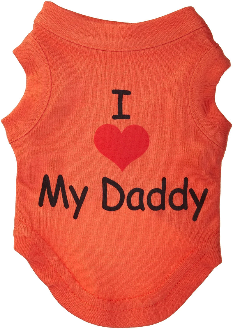 [Australia] - Mirage Pet Products 8-Inch I Love My Daddy Screen Print Shirts for Pets, X-Small, Orange 