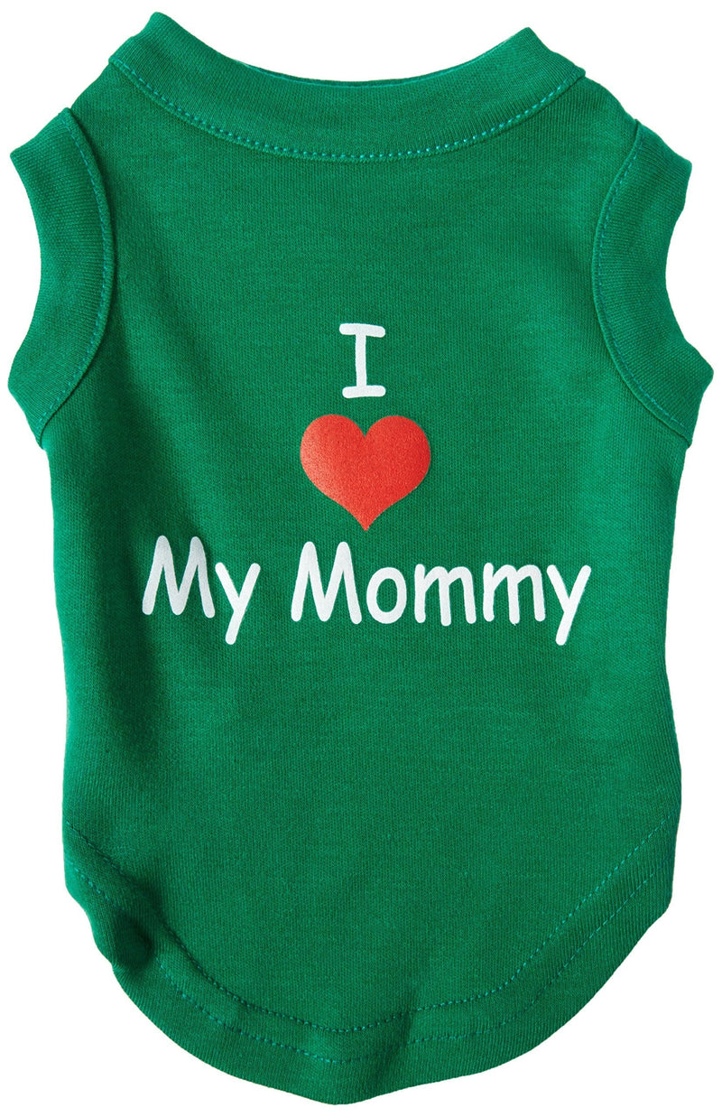 Mirage Pet Products 10-Inch I Love My Mommy Screen Print Shirts for Pets, Small, Emerald Green - PawsPlanet Australia