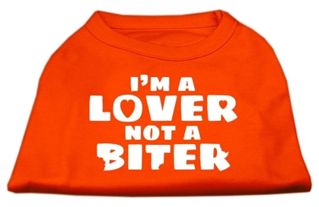 [Australia] - Mirage Pet Products 16-Inch I'm a Lover Not a Biter Screen Printed Dog Shirts, X-Large, Orange 