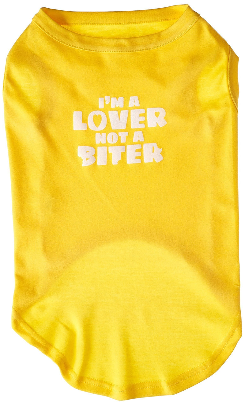 [Australia] - Mirage Pet Products 18-Inch I'm a Lover Not a Biter Screen Printed Dog Shirts, XX-Large, Yellow 