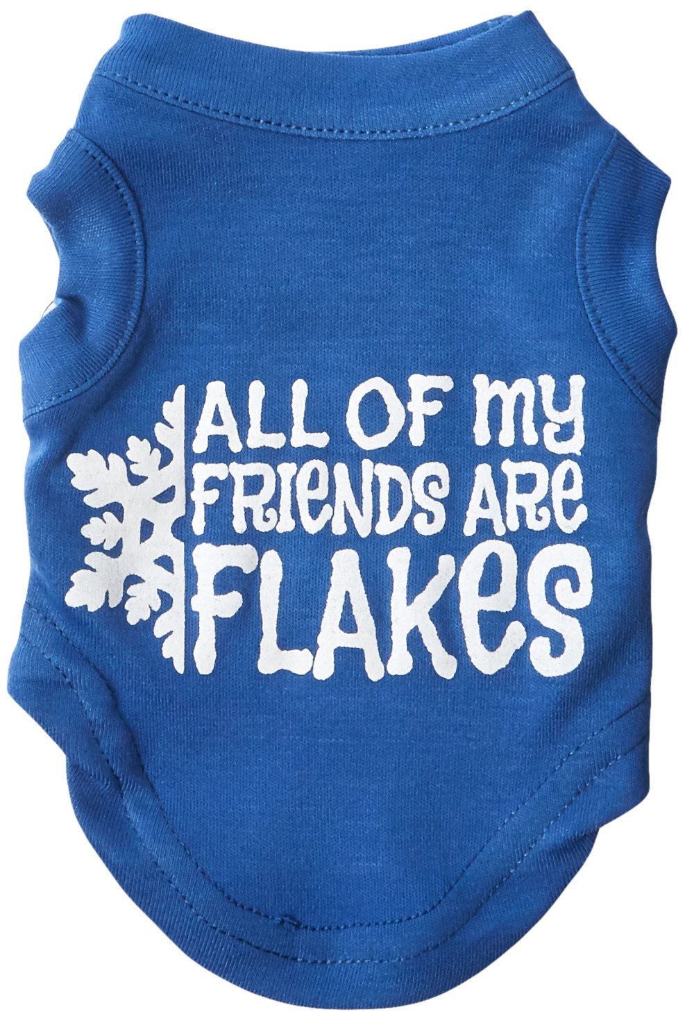 [Australia] - Mirage Pet Products 8-Inch All My Friends are Flakes Screen Print Shirts for Pets, X-Small, Blue 