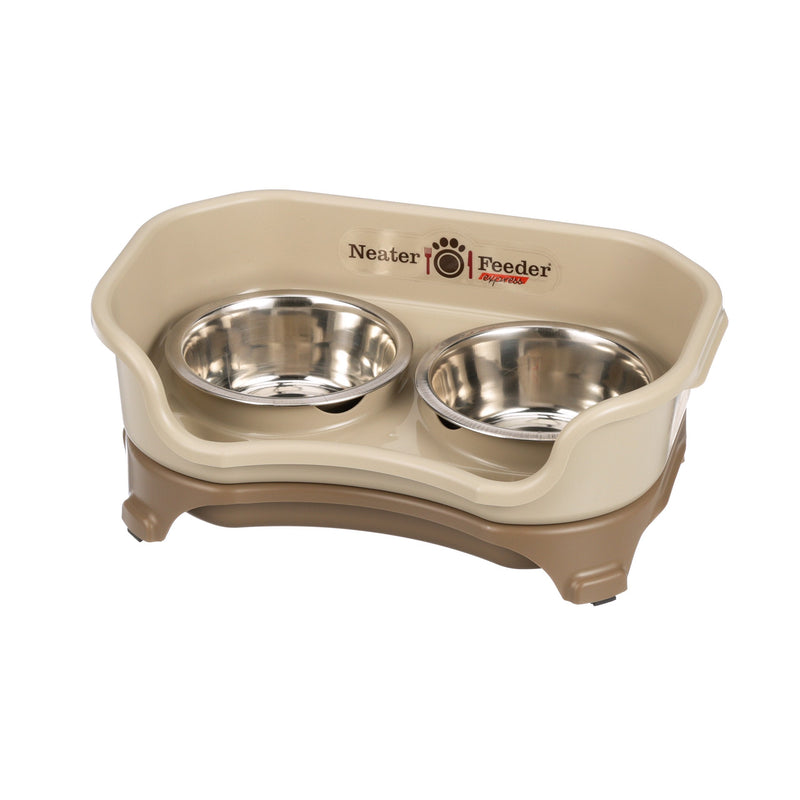 [Australia] - Neater Feeder Express Elevated Dog and Cat Bowls - Raised Pet Dish - Stainless Steel Food and Water Bowls for Small to Large Dogs and Cats Small Dog Cappuccino 