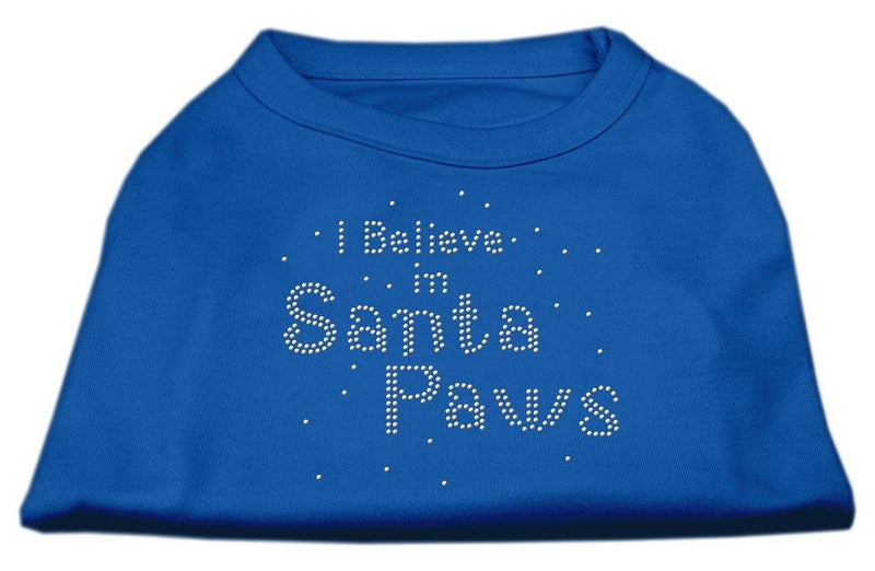 [Australia] - Mirage Pet Products 16-Inch I Believe in Santa Paws Print Shirt for Pets, X-Large, Blue 