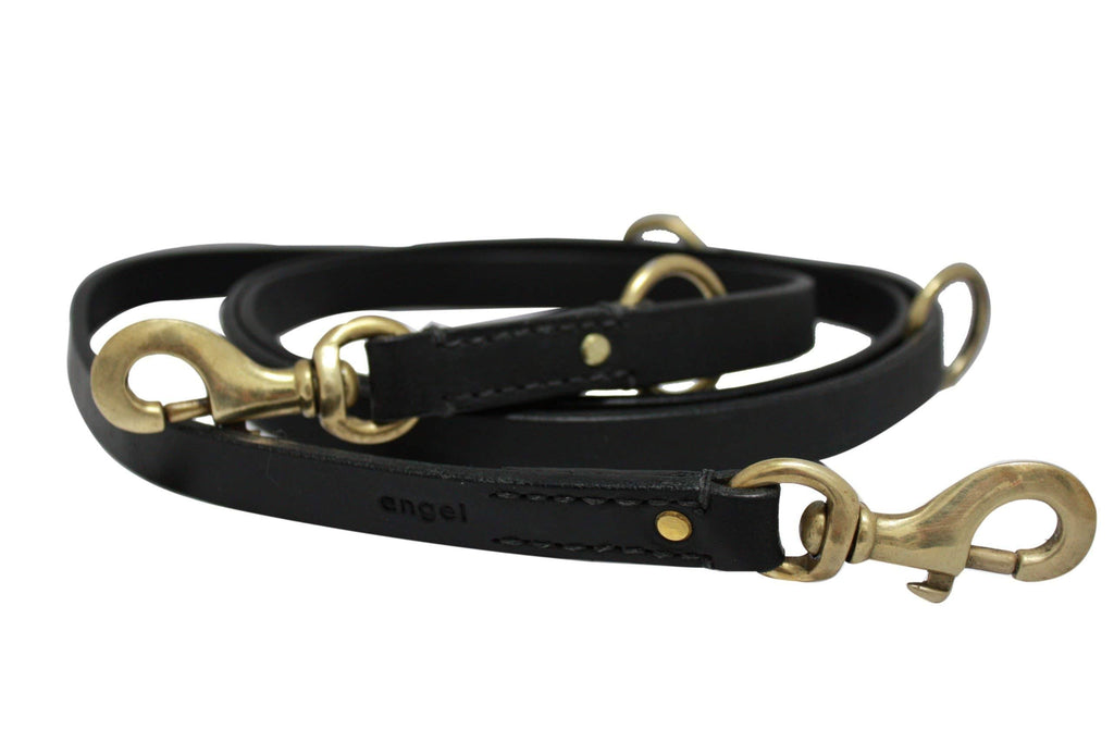 [Australia] - Genuine Leather Dog Leash | Padded Handle | Made from Premium Quality Leather | Strong, Durable and Flexible 84" x 3/4" - by Angel Pet Supplies Black 