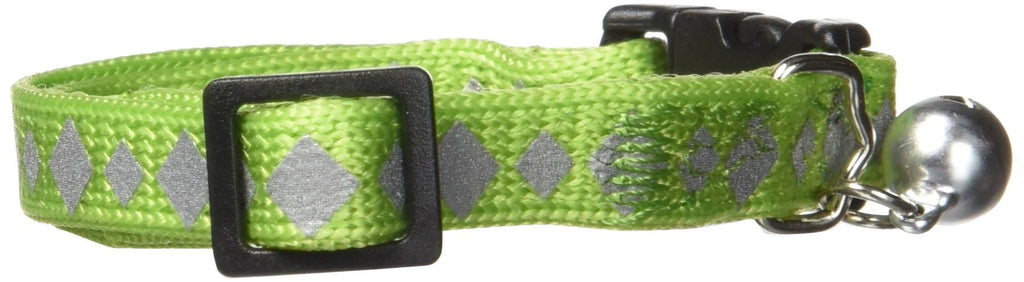[Australia] - Hamilton Adjustable Reflective Break-A-Way Cat Safety Collar, 3/8-Inch by 8-Inch to 12-Inch Green 