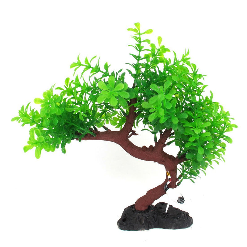 [Australia] - uxcell Aquarium Green Leaf Burgundy Tree Branch Plant 10.6 Height Bird Decor by Como 