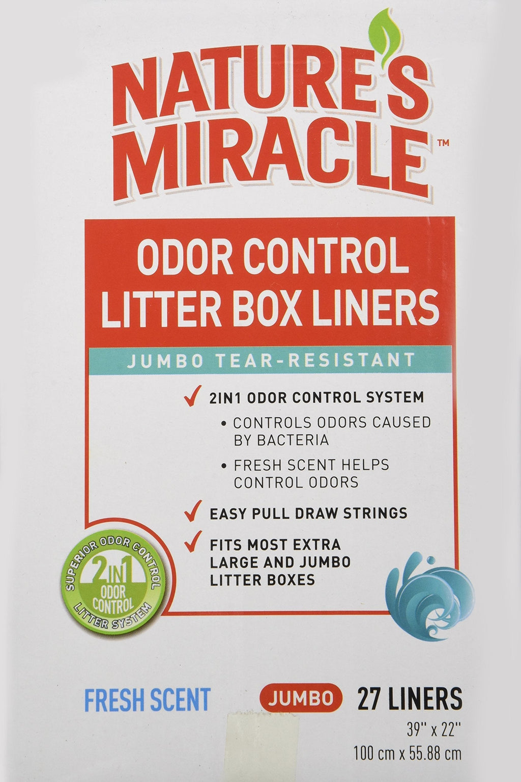 [Australia] - Nature's Miracle Odor Control Jumbo Litter Box Liners 27 Count 