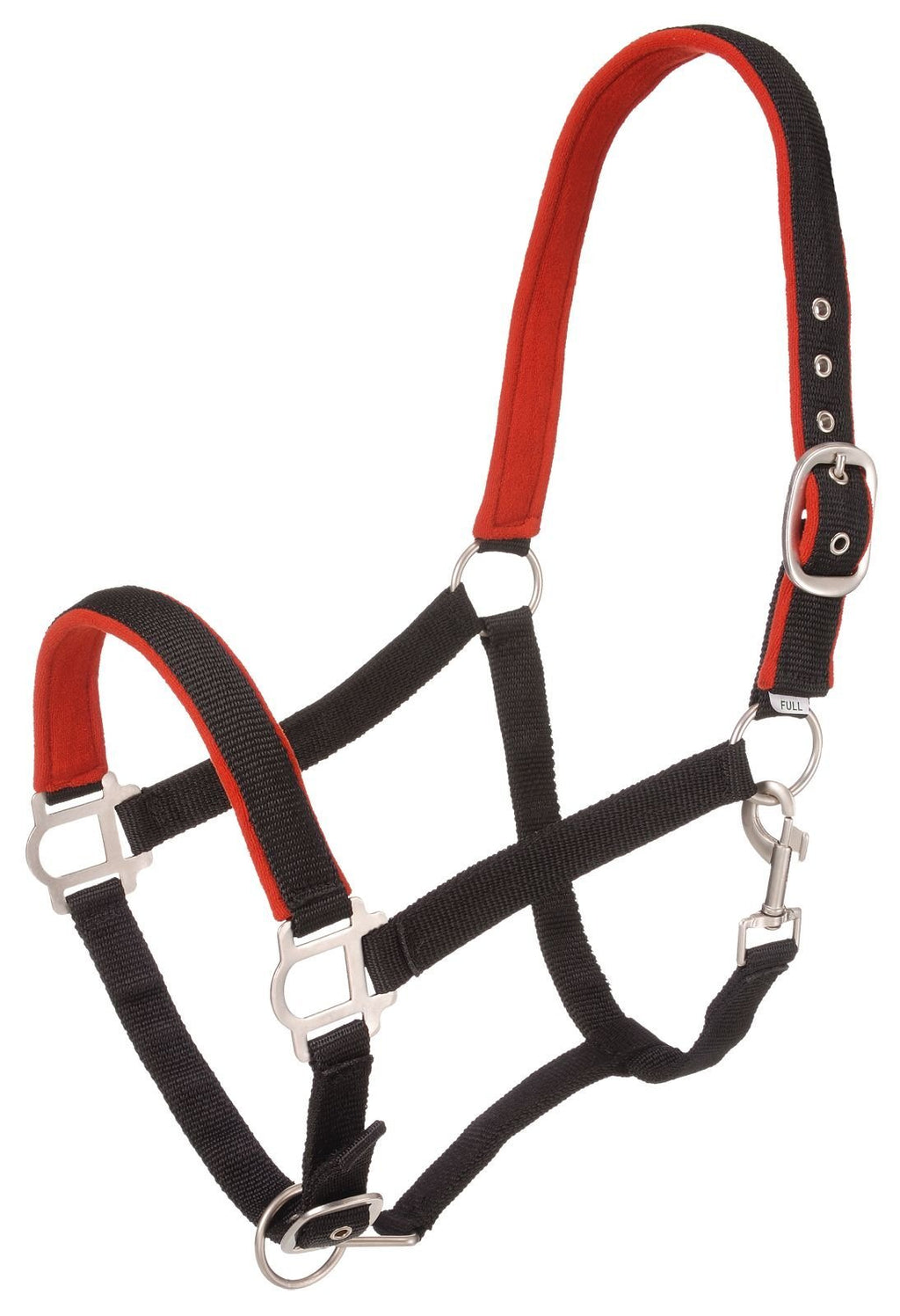 Tough 1 Nylon Padded Halter with Satin Hardware Horse Black - PawsPlanet Australia