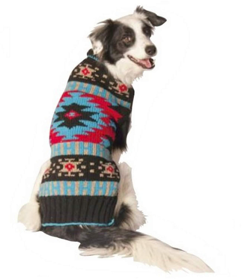 Chilly Dog Black Southwest Dog Sweater, X-Small - PawsPlanet Australia