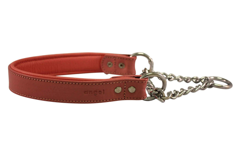[Australia] - Genuine Leather Rio Martingale Dog Collar | Perfect for Medium, Large & XL Dogs | Stainless Steel Buckle | Strong, Real Argentinean Leather | Handmade | Multiple Colors & Sizes - Angel Pet Supplies 16" X 1" Pink 