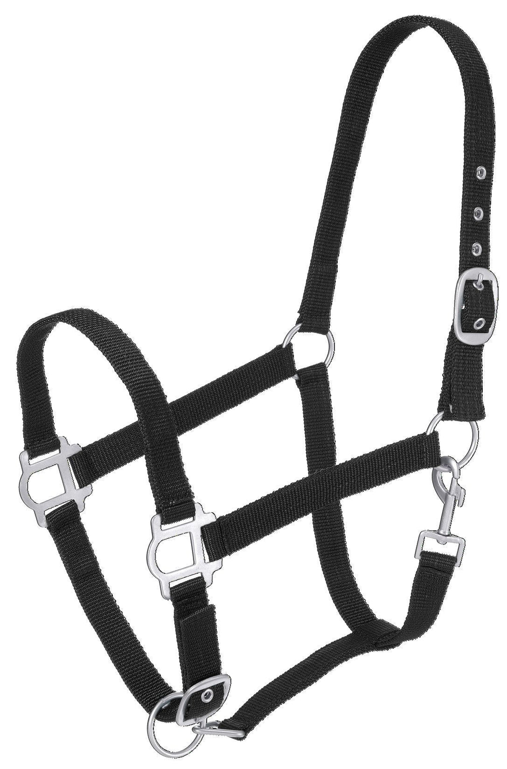 Tough 1 Nylon Halter with Satin Hardware Black Horse - PawsPlanet Australia