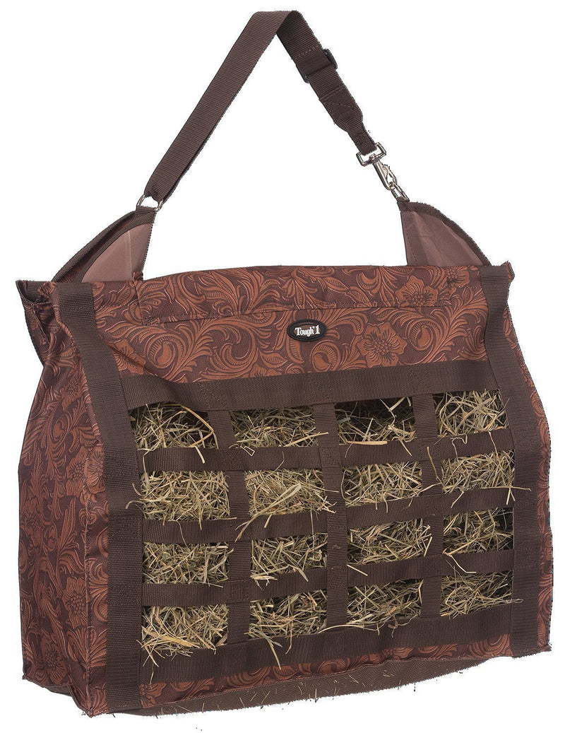 [Australia] - Tough 1 Heavy Denier Nylon Hay Tote Bag in Prints Tooled Leather Brown 