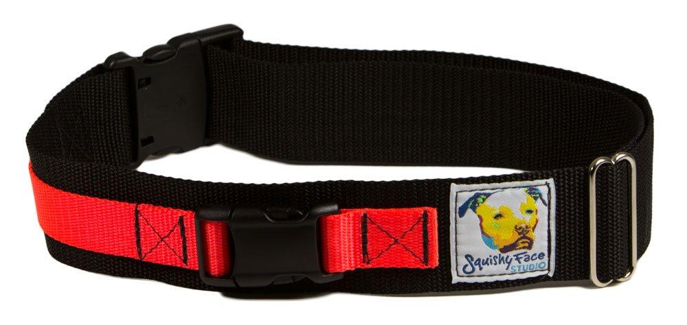 [Australia] - Squishy Face Studio Hands Free Dog Leash Belt Medium-Large Neon Orange 