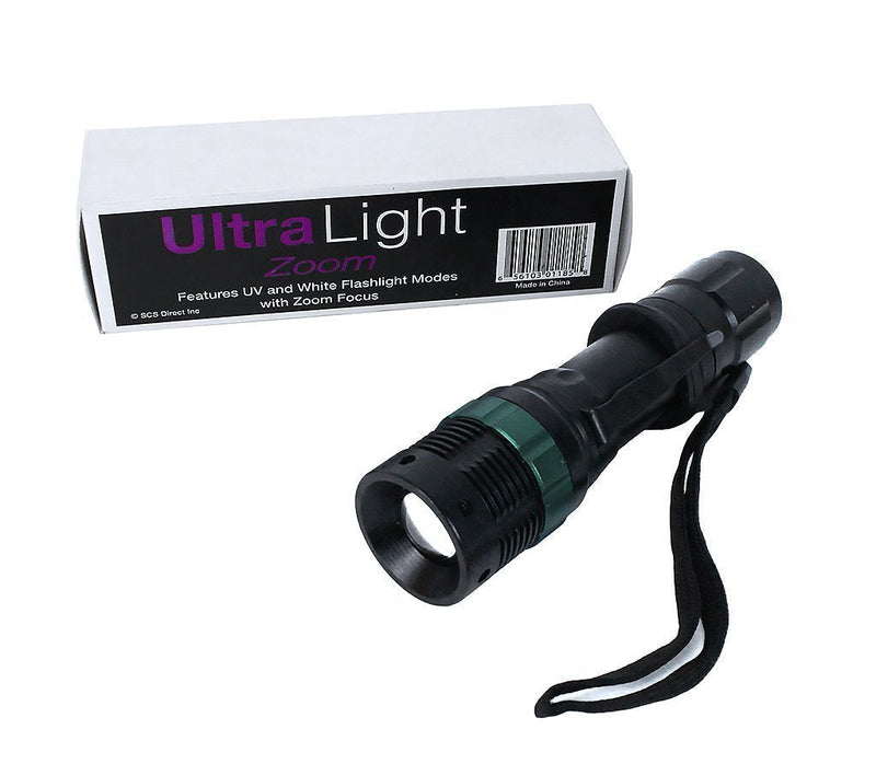 [Australia] - Ultra Light UV Blacklight and LED Dual Bulb Flashlight - with Zoom Focus Uv/Led Flashlight 