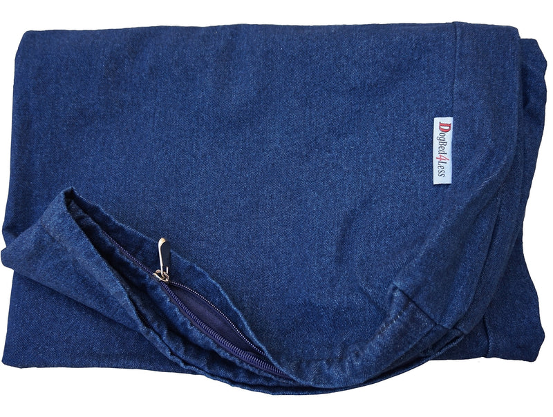 [Australia] - Heavy Duty Navy Blue Denim Jean Dog Pet Bed External Duvet Cover for Small Medium to Extra Large Pet Bed - Replacement Cover only 40"X35"X4" 