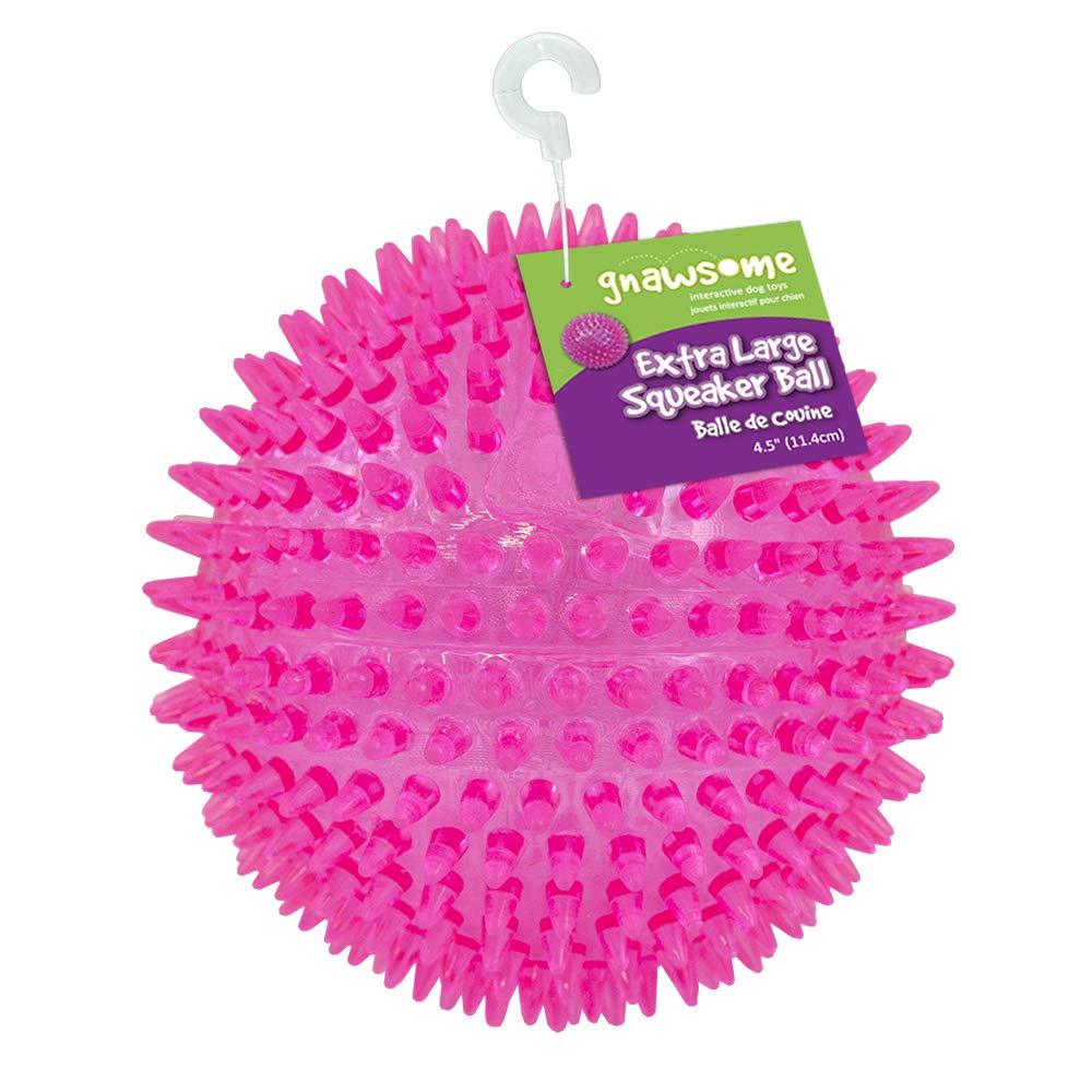 [Australia] - Gnawsome 4.5” Spiky Squeaker Ball Dog Toy - Extra Large, Cleans Teeth and Promotes Good Dental and Gum Health for Your Pet, Colors will vary 