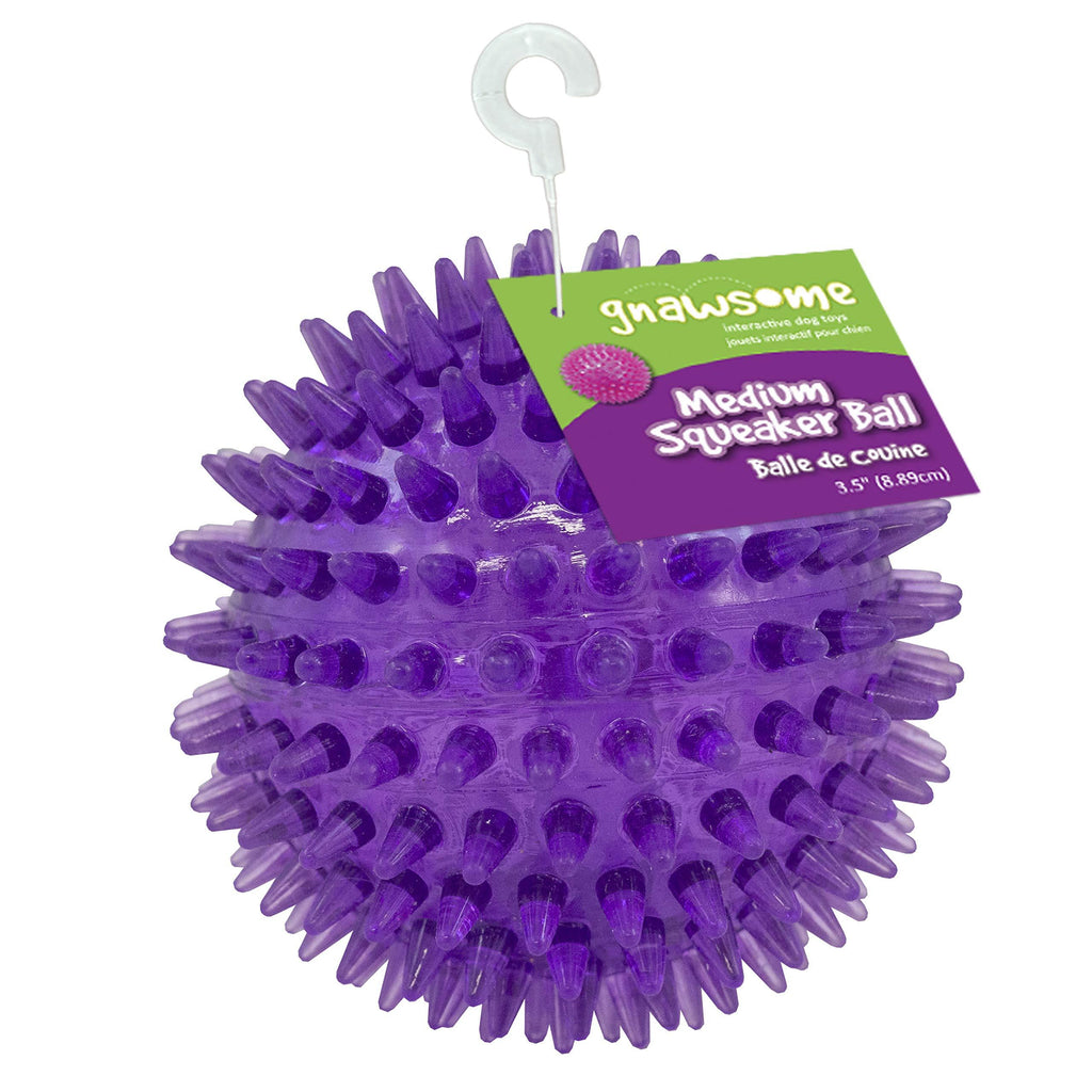 [Australia] - Gnawsome Medium Squeaker Ball Dog Toy, Medium 3.5", Colors will vary 