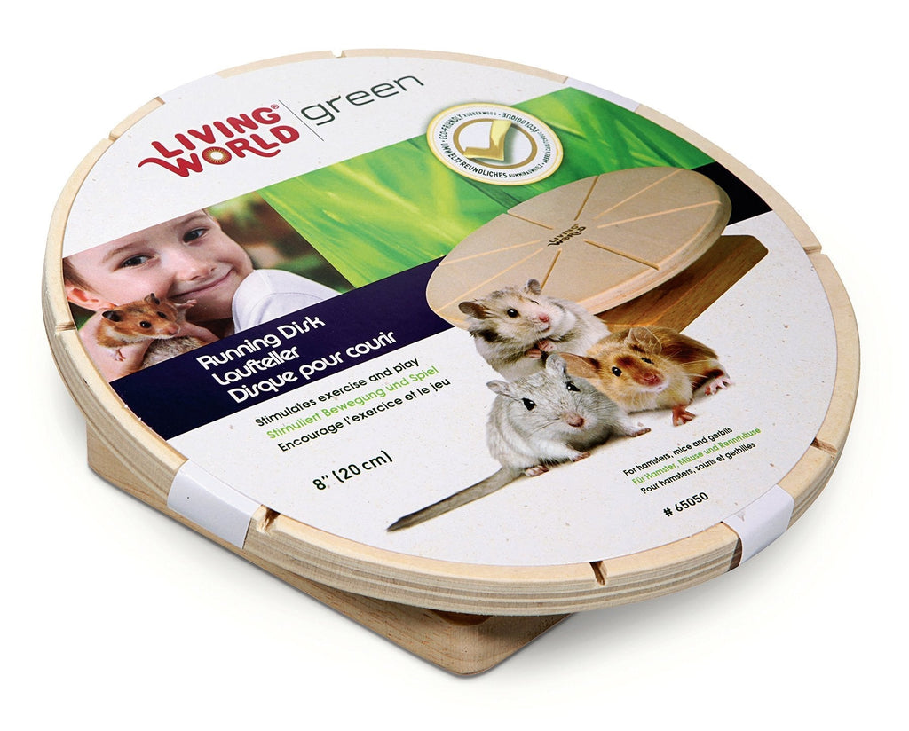 Living World Green Wooden Running Disc for Hamster/Mice/Gerbils - PawsPlanet Australia