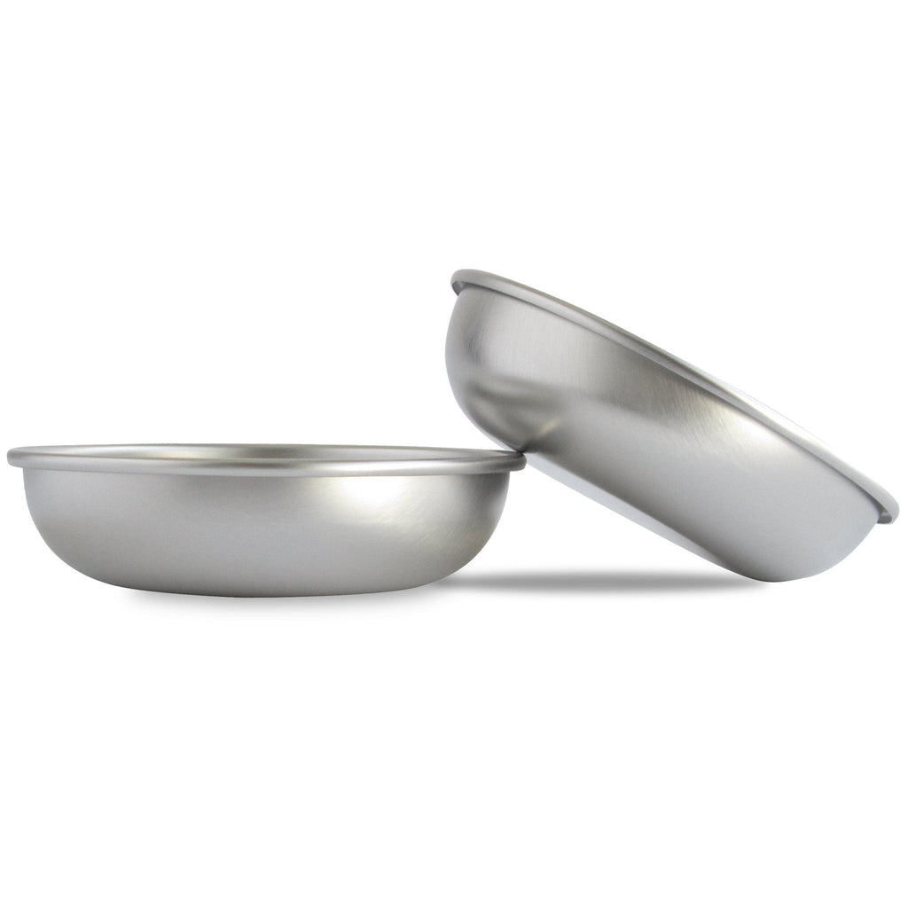 [Australia] - Basis Pet Made in The USA Low Profile Stainless Steel Cat Dish 2-PACK 