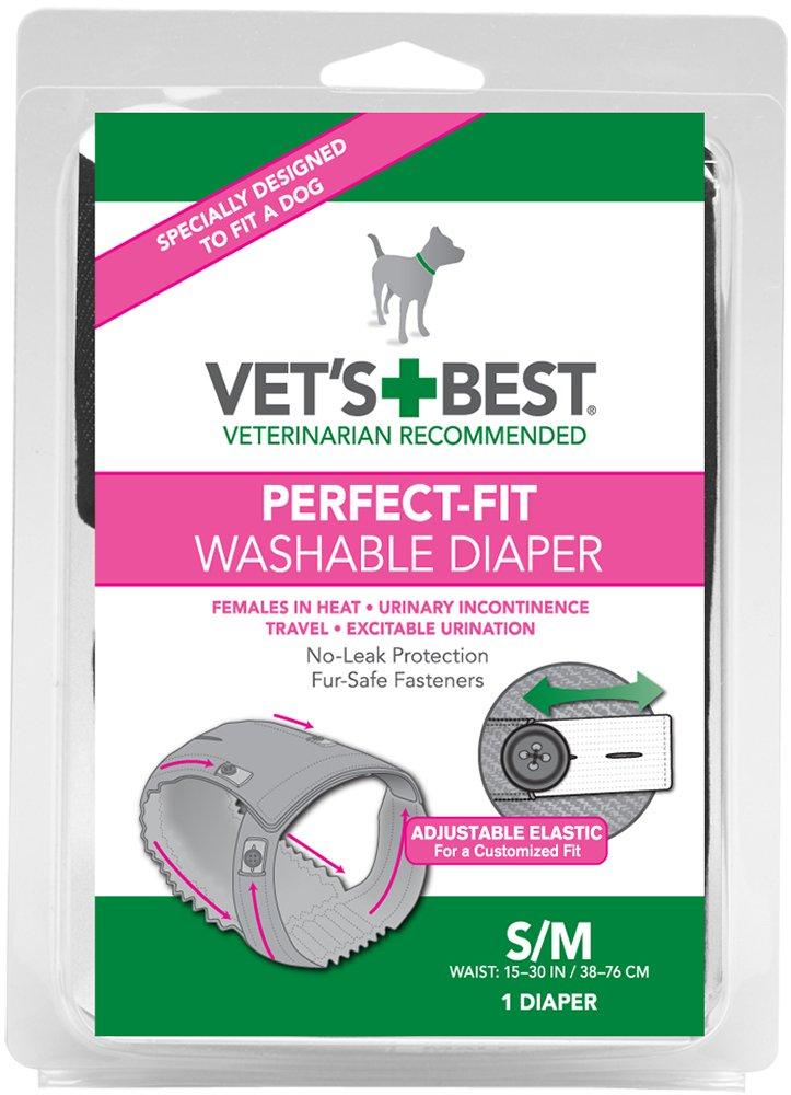 [Australia] - Vet's Best Perfect Fit Washable Female Dog Diaper, 1 count Small/ Medium 