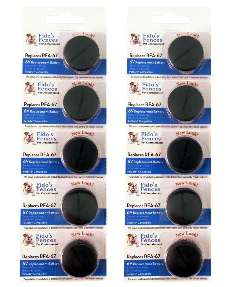 [Australia] - Fido's Fences 10-Pack Compatible RFA-67 Replacement Battery for PetSafe Products Original version 