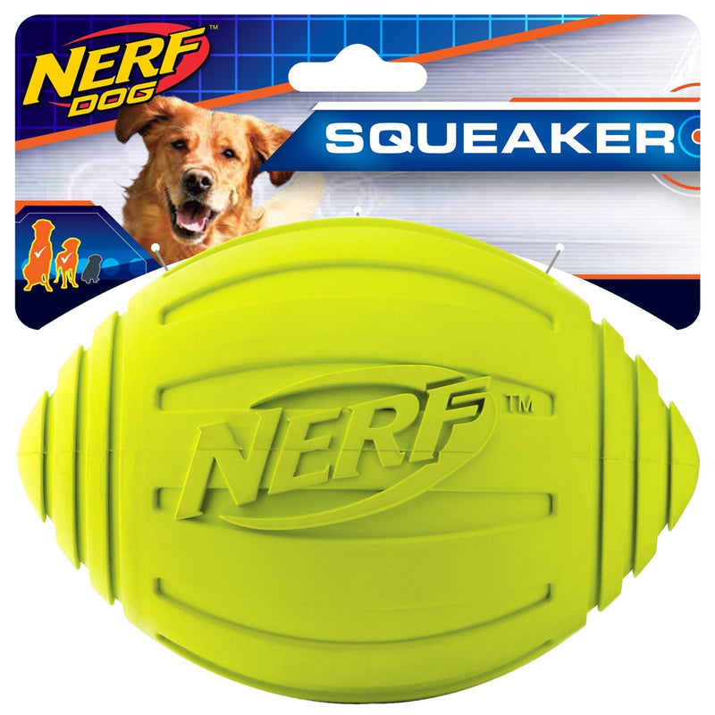 [Australia] - Nerf Dog Ridged Squeaker Football Single Green 
