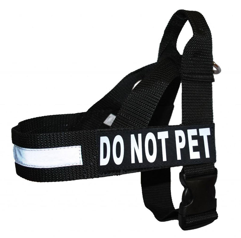 [Australia] - DO NOT PET Nylon Strap Service Dog Harness No Pull Guide Assistance Comes with 2 Reflective DO NOT PET Removable Patches. Please Measure Your Dog Before Ordering. Medium Fits Girth 22-29" 