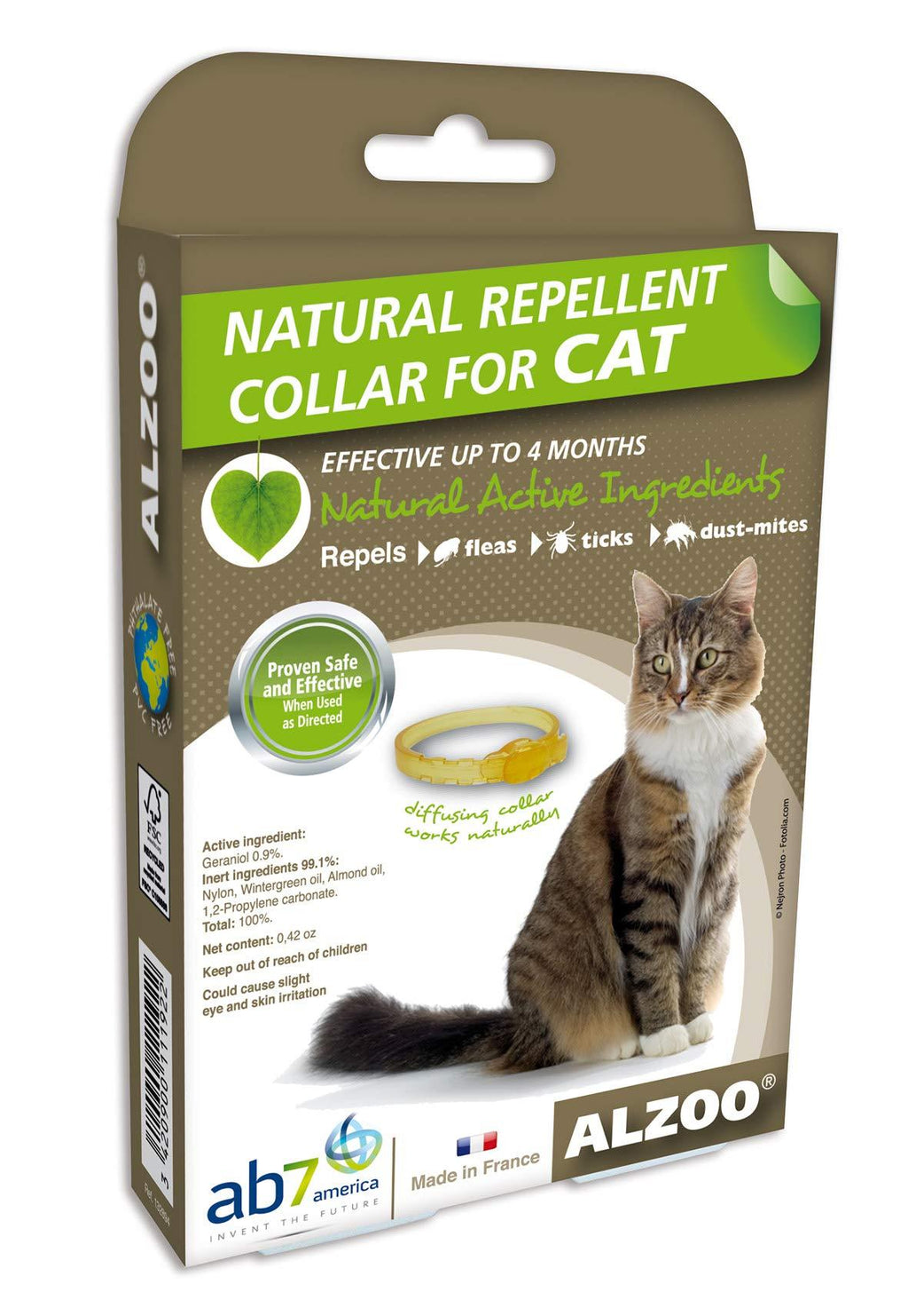 [Australia] - ALZOO Natural Repellent Flea & Tick Collar for Cats 1-oz box 1-count 