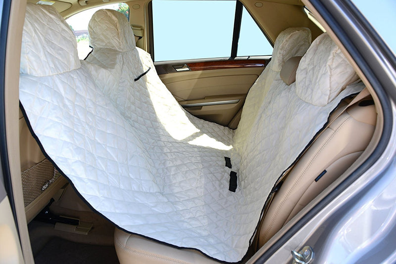 [Australia] - Quilted and Padded Hammock Waterproof Pet Seat Cover for Pets - One Size Fits All 53"Wx69" Tan 