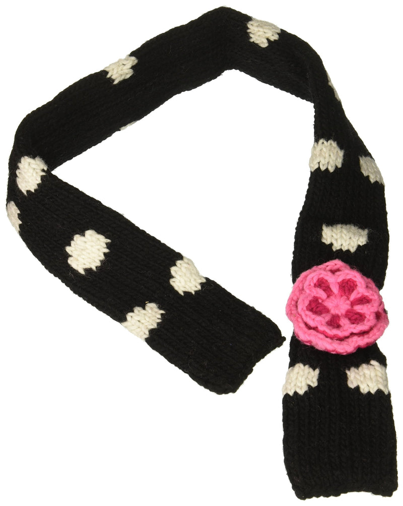 [Australia] - Chilly Dog Scarf for Dogs, Large, Polka Black 