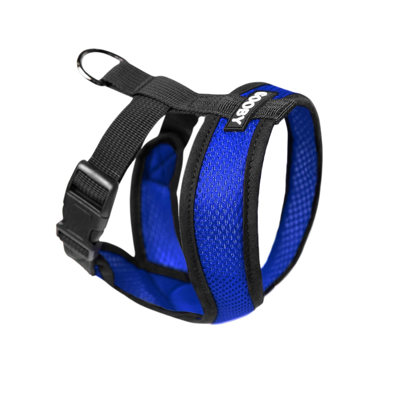 [Australia] - Gooby - Comfort X Head-in Harness, Small Dog Harness with Patented Choke Free X Frame Medium (9-15 lbs) Blue 