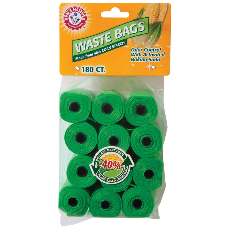 [Australia] - Petmate Arm & Hammer Disposable Pet Waste Bags 180-pack Green 