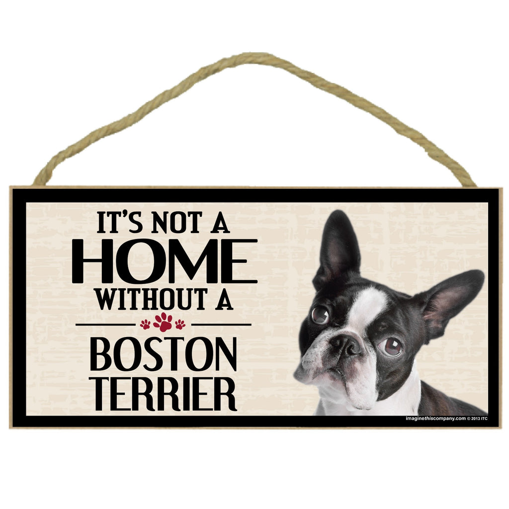 [Australia] - Imagine This Wood Sign for Boston Terrier Dog Breeds 