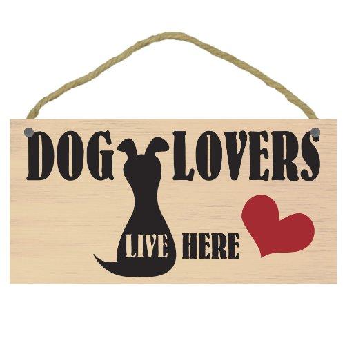 [Australia] - Imagine This "Dog Lovers Here Wood Sign for Pets, Heart 