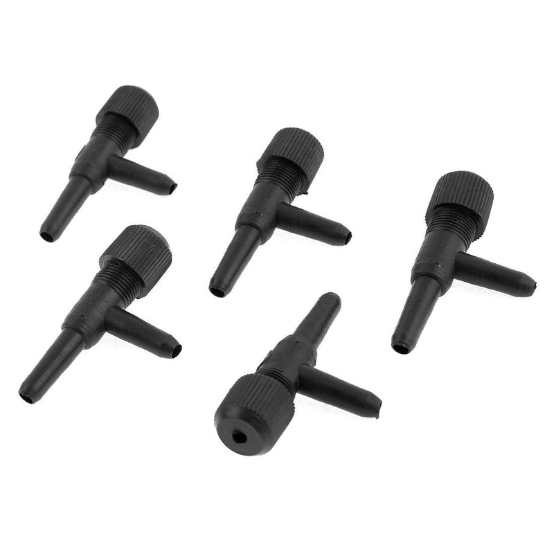 [Australia] - uxcell Plastic Fish Tank Aquarium 2 Way Air Pump Control Valves Splitter 5 Pcs Black 