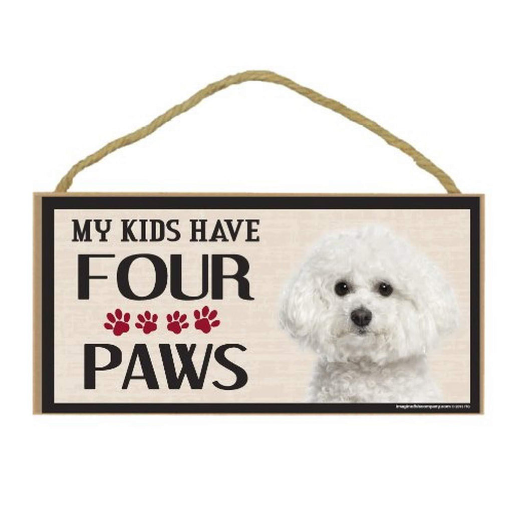 [Australia] - Imagine This Wood Breed Four Paws Sign, Bichon 