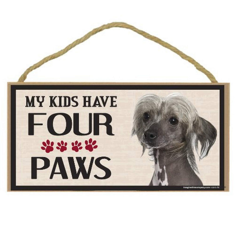 [Australia] - Imagine This Wood Breed Four Paws Sign, Chinese Crested 