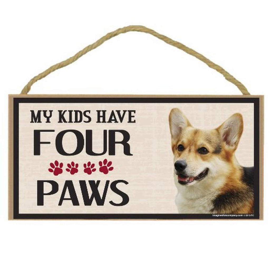 [Australia] - Imagine This Wood Breed Four Paws Sign, Corgi 