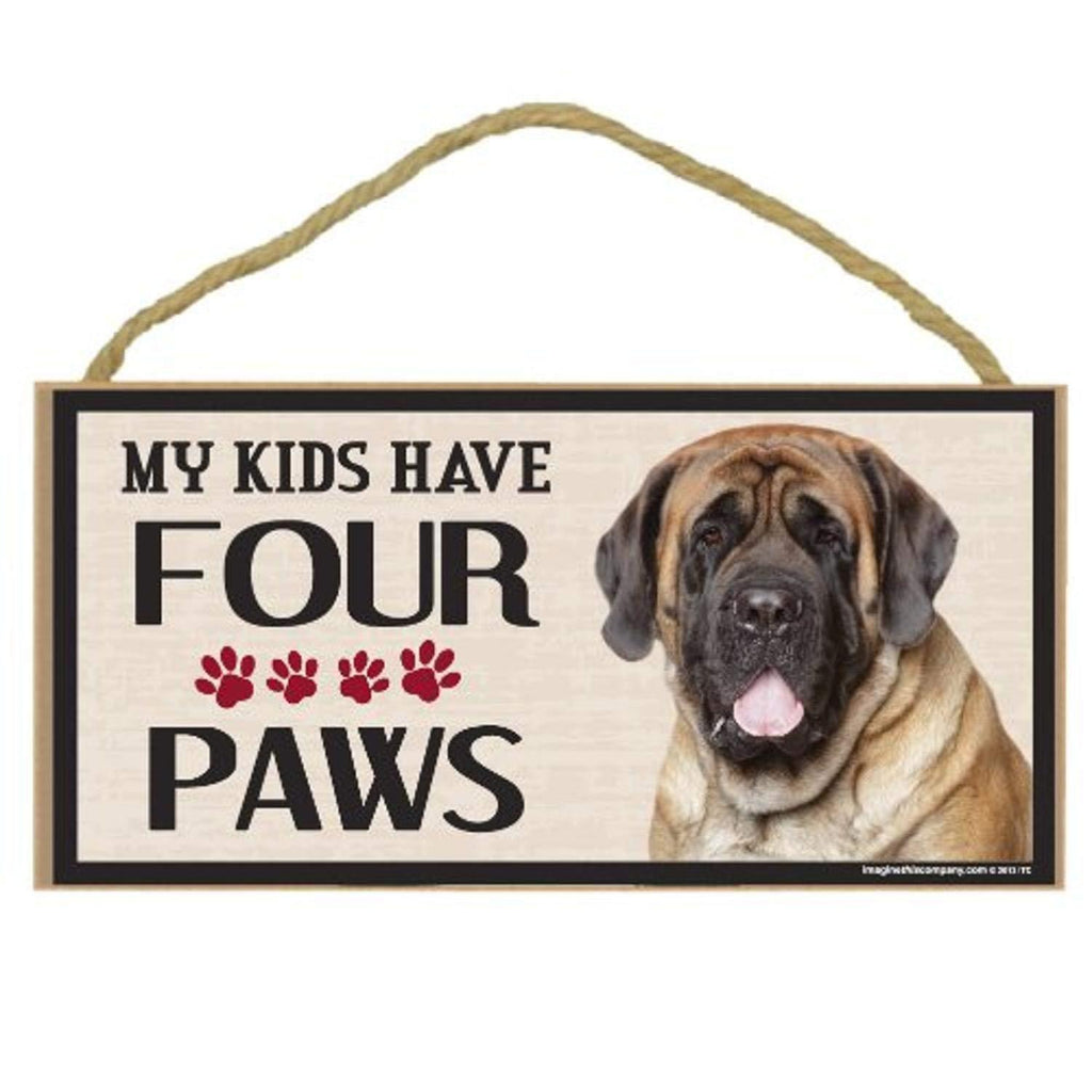 [Australia] - Imagine This Wood Breed Four Paws Sign, Mastiff 