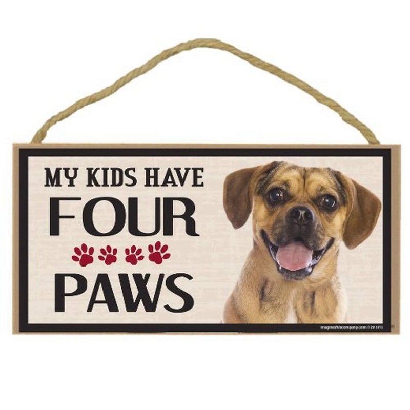 [Australia] - Imagine This Wood Breed Four Paws Sign, Puggle 