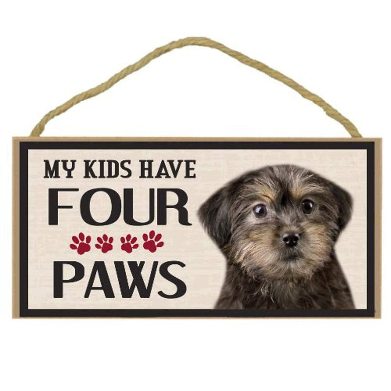 [Australia] - Imagine This Wood Breed Four Paws Sign, Yorkie Poo 