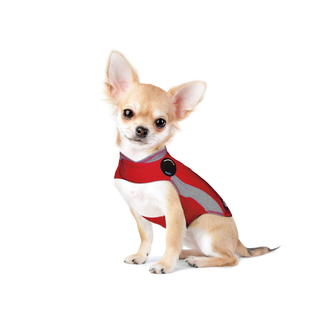 ThunderShirt Polo Dog Anxiety Jacket | Vet Recommended Calming Solution Vest for Fireworks, Thunder, Travel, & Separation XX-Small Red - PawsPlanet Australia