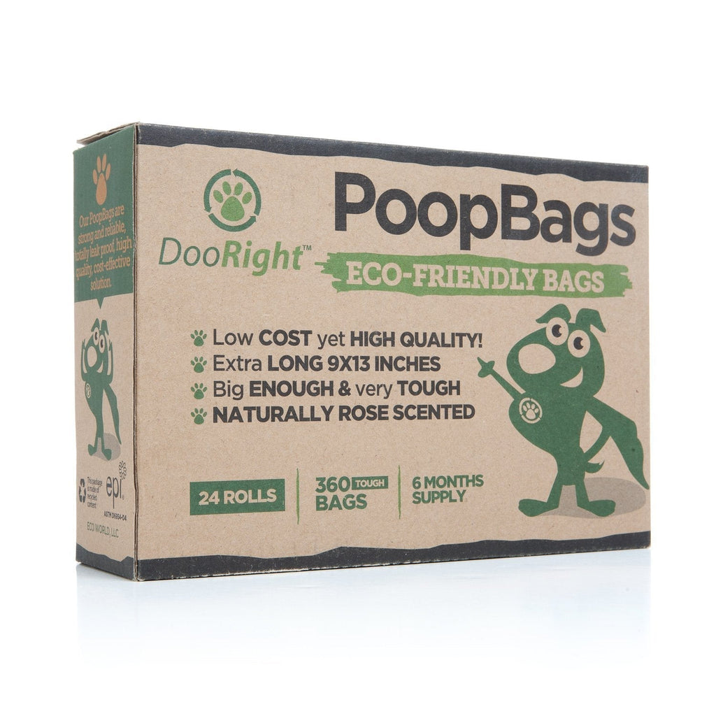 [Australia] - DooRight Earth-Friendly Dog Poop Bags, 360 Bags, Green Color, Rose Scented, Premium, Extra Strong & Reliable, Leak Resistant 